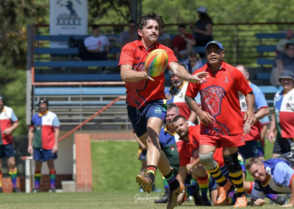 Jake Smith plays in the Pride in Rugby match as part of SpringOut diversity and inclusion rugby game